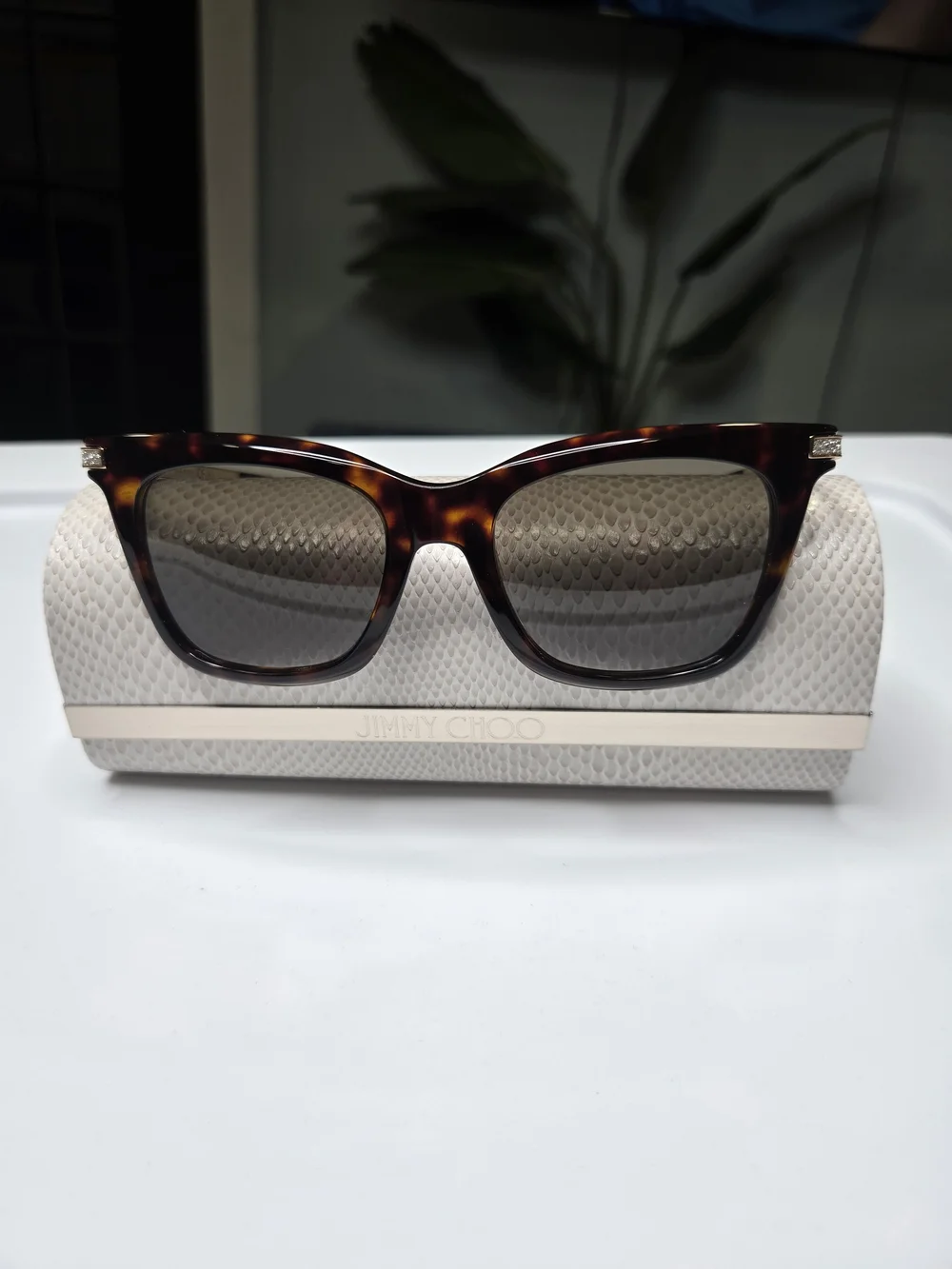 Jimmy Choo Tortoiseshell Square Sunglasses - Brown Lenses